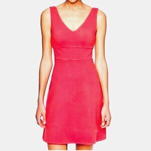 J CREW V Neck Cotton Spandex Sheath A-line Dress Hot Pink Barbie Sz 0